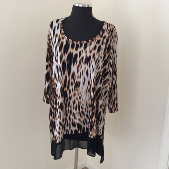 KAREN KANE size 2X Printed Asymmetrical Top - Picture 1 of 5